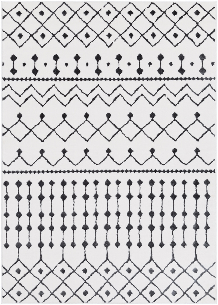 RBT2300-1616 18 in. Rabat Area Rug, Charcoal & White