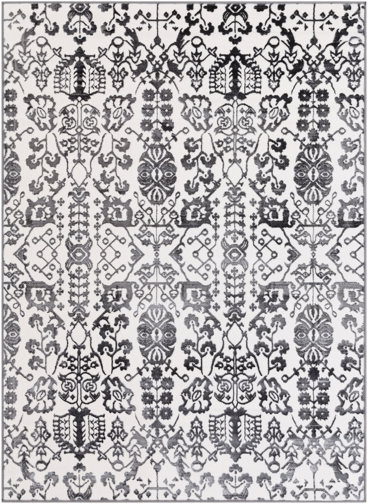 RBT2302-1616 18 in. Rabat Area Rug, Medium Gray, Charcoal & White