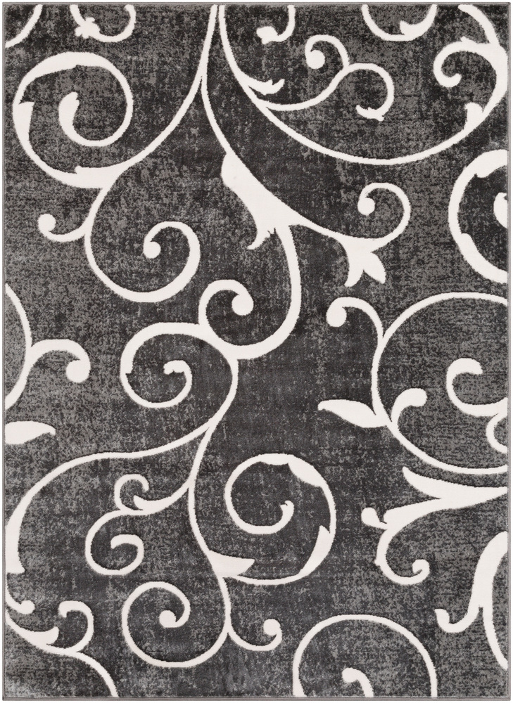 RBT2304-1616 18 in. Rabat Area Rug, Charcoal, Medium Gray & White