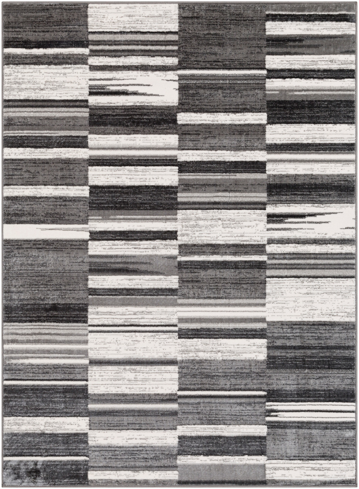 RBT2305-1616 18 in. Rabat Area Rug, Medium Gray, Charcoal & White