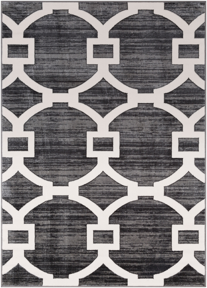RBT2306-1616 18 in. Rabat Area Rug, Medium Gray, Charcoal & White
