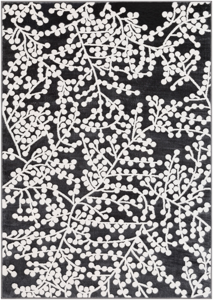 RBT2311-1616 18 in. Rabat Area Rug, Charcoal & White