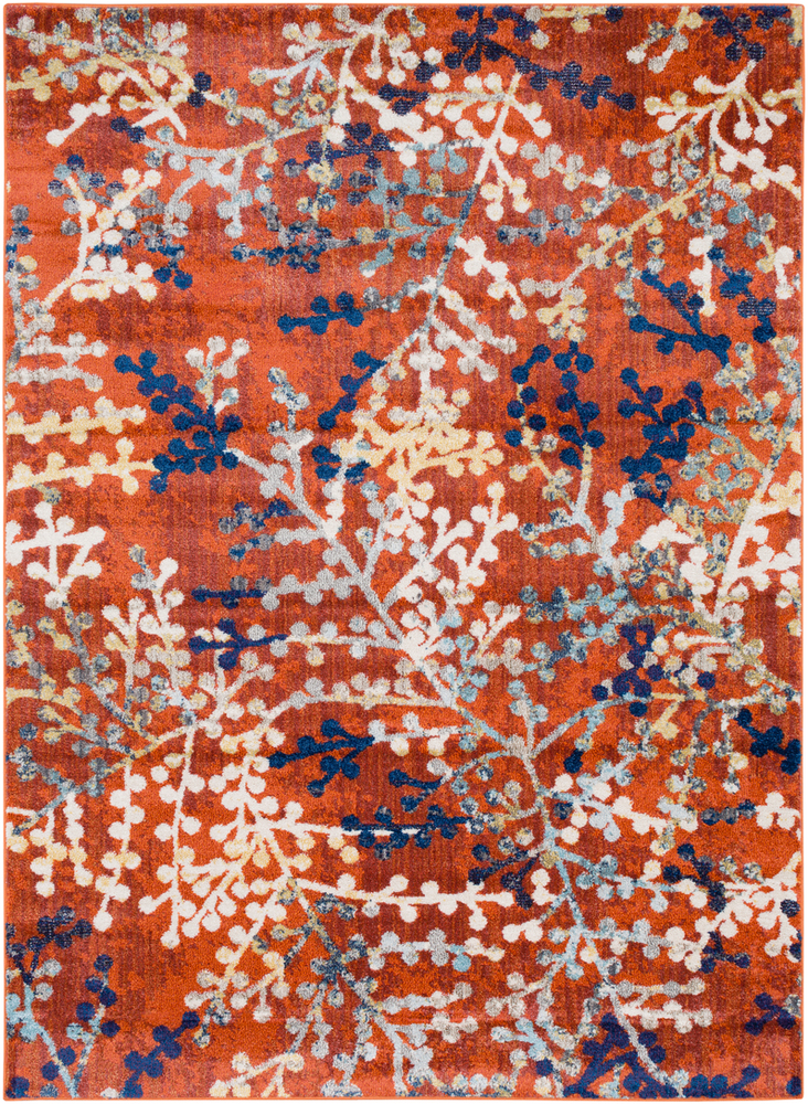 ARA2308-1616 18 in. Ararat Area Rug, Bright Orange