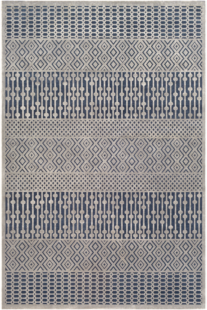 ASP2302-1616 18 in. Aesop Area Rug, Dark Blue & Medium Gray