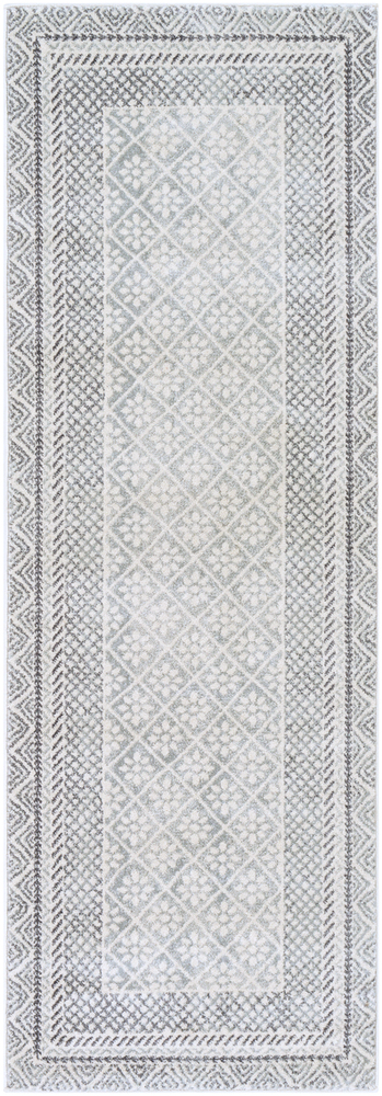HAP1088-1616 18 in. Harput Area Rug, Charcoal, Light Gray & White