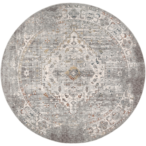 PDT2311-710RD 7 ft. 10 in. Presidential Round Area Rug, Medium Gray