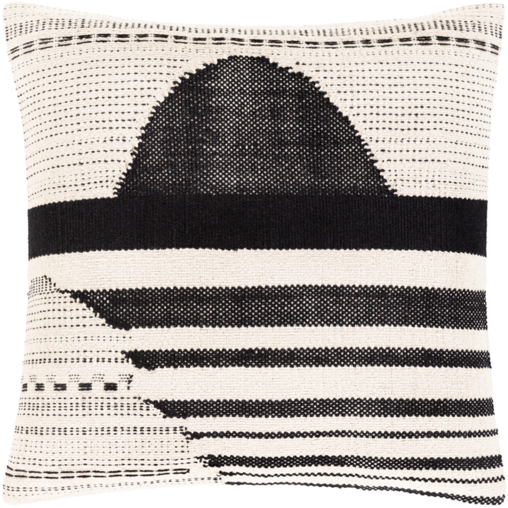 BKA001-2020 20 x 20 in. Banksia Hand Woven Pillow Cover, Black & Cream -  Livabliss