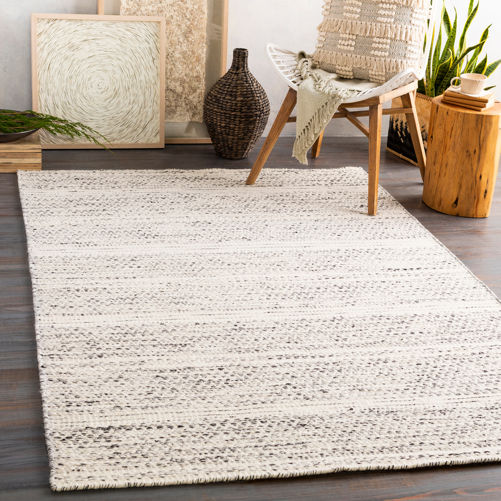 MDI2300-23 2 x 3 ft. Mardin Hand Woven Rug, Cream & Black