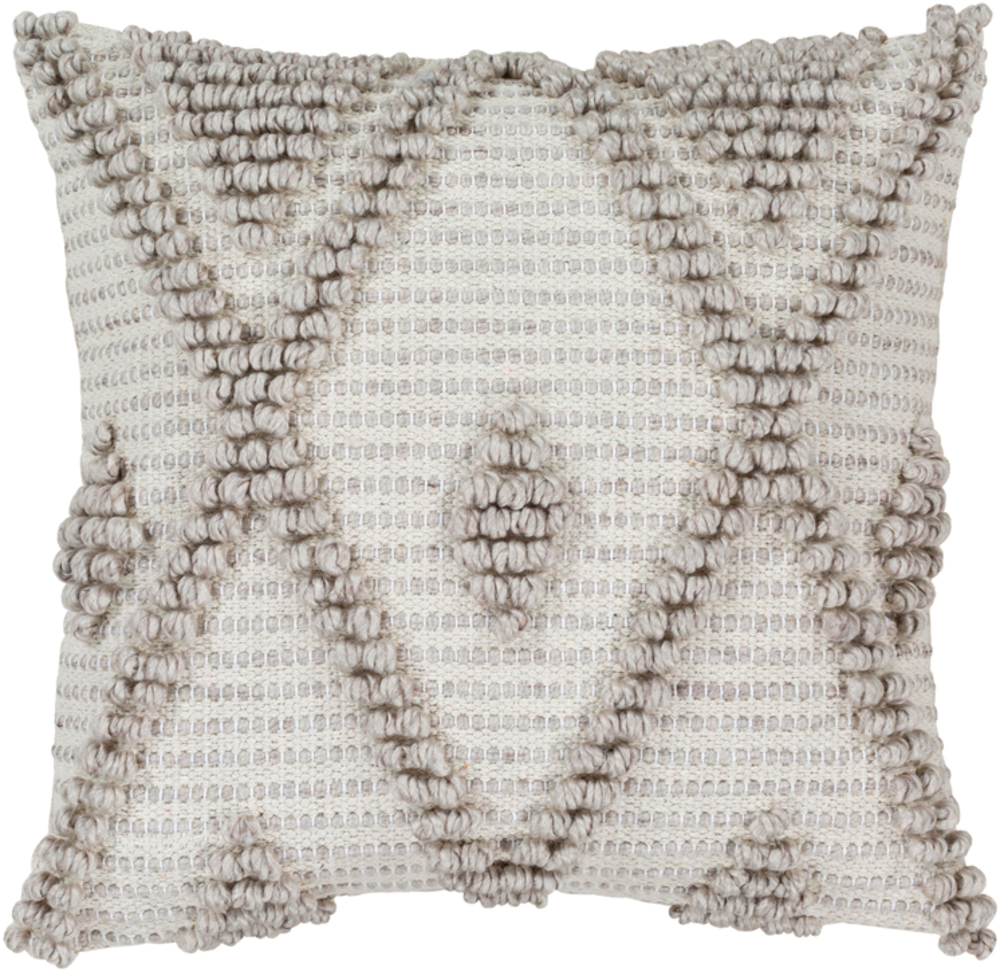 ADR005-2222 22 x 22 in. Anders Hand Woven Pillow Cover, Light Gray & Khaki