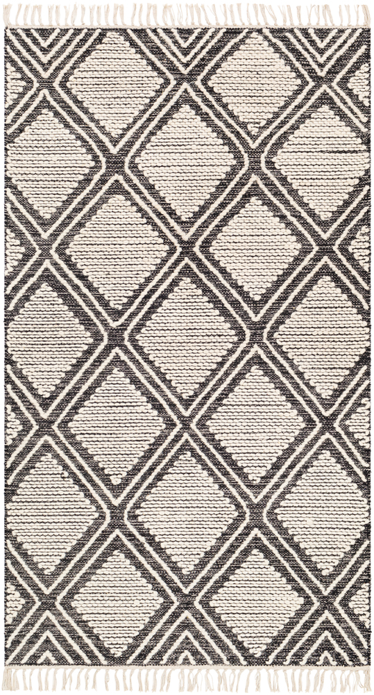 BDO2304-23 2 x 3 ft. Bedouin Hand Loomed Rug, Black & Cream