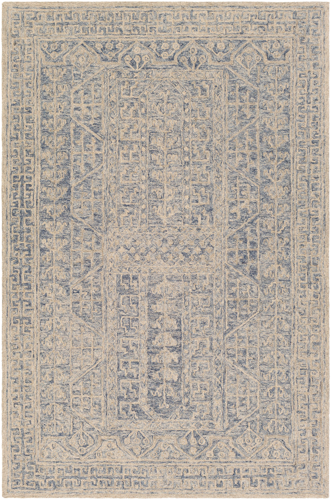 GND2318-810 8 x 10 ft. Granada Hand Tufted Rug, Dark Blue, Denim & Khaki