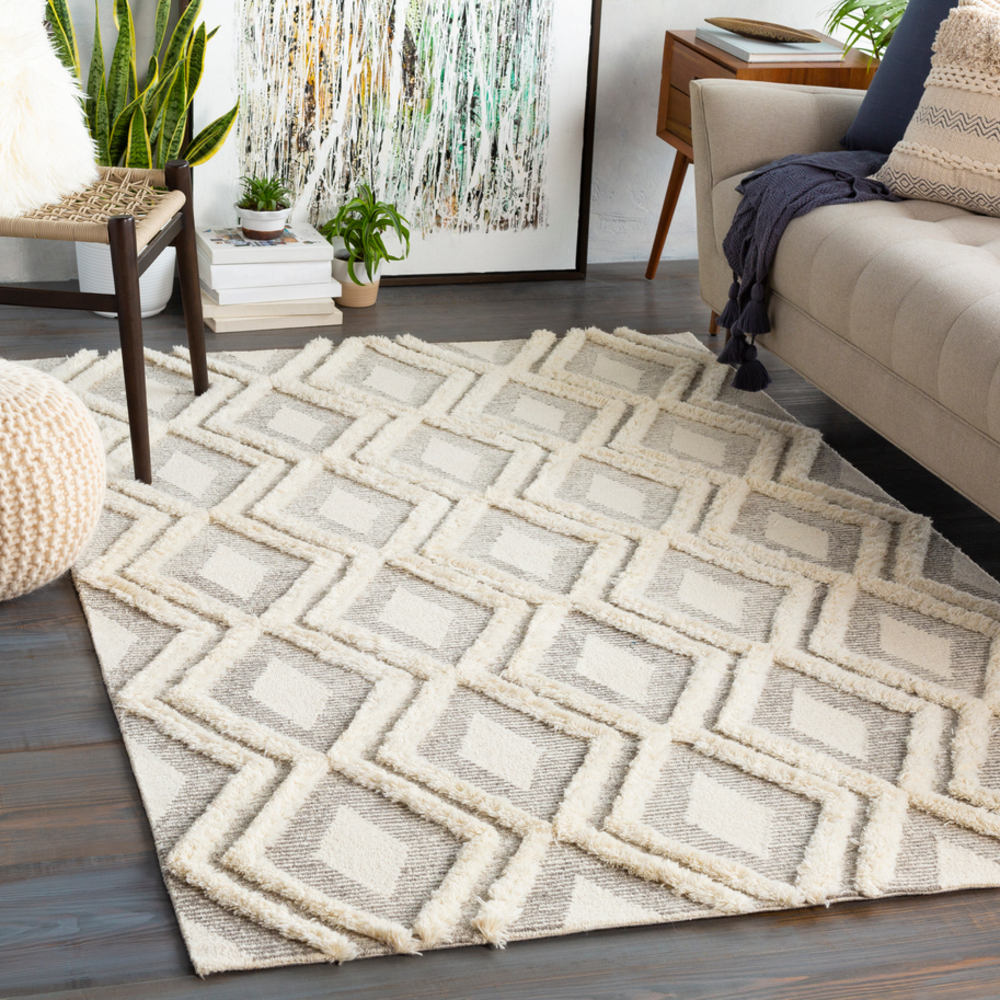CHK2305-69 6 x 9 ft. Cherokee Hand Tufted Rug, Camel & Cream