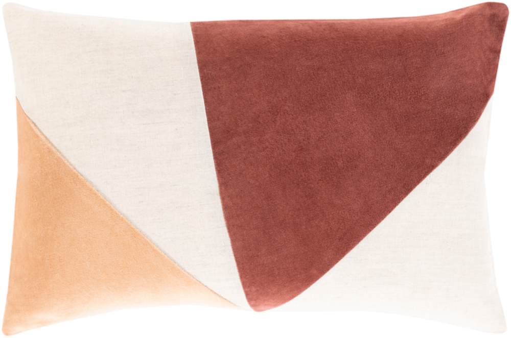 MZA008-1320 13 x 20 in. Moza Velvet Pillow Cover, Dark Brown, Camel & Khaki