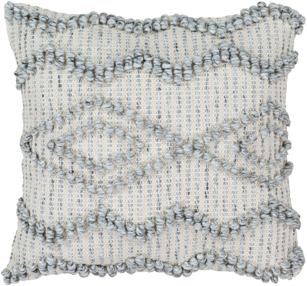 ADR003-1818 18 x 18 in. Anders Hand Woven Pillow Cover, Medium Gray & Khaki