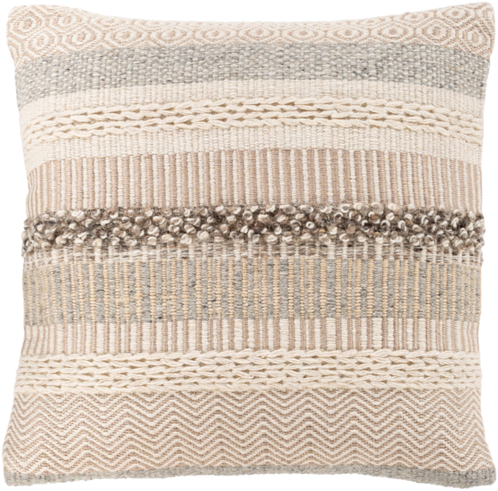LNS001-2020 20 x 20 in. Lorens Woven Pillow Cover - 53 Percent Wool, 28 Percent Viscose, 10 Percent Jute, 9 Percent Cotton
