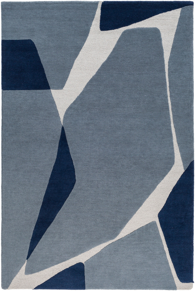 KDY3017-8SQ 8 ft. Square Kennedy Hand Tufted Rug, Dark Blue, Navy & Light Gray