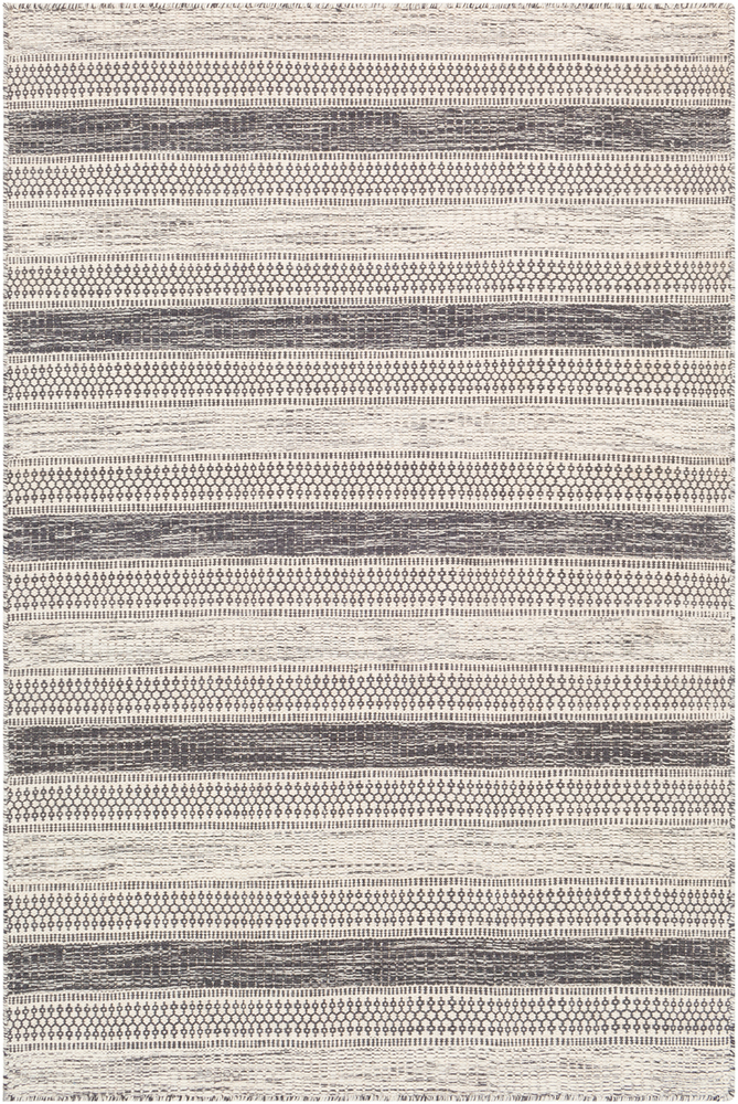 MDI2301-69 6 x 9 ft. Mardin Hand Woven Rug, Black & Ivory