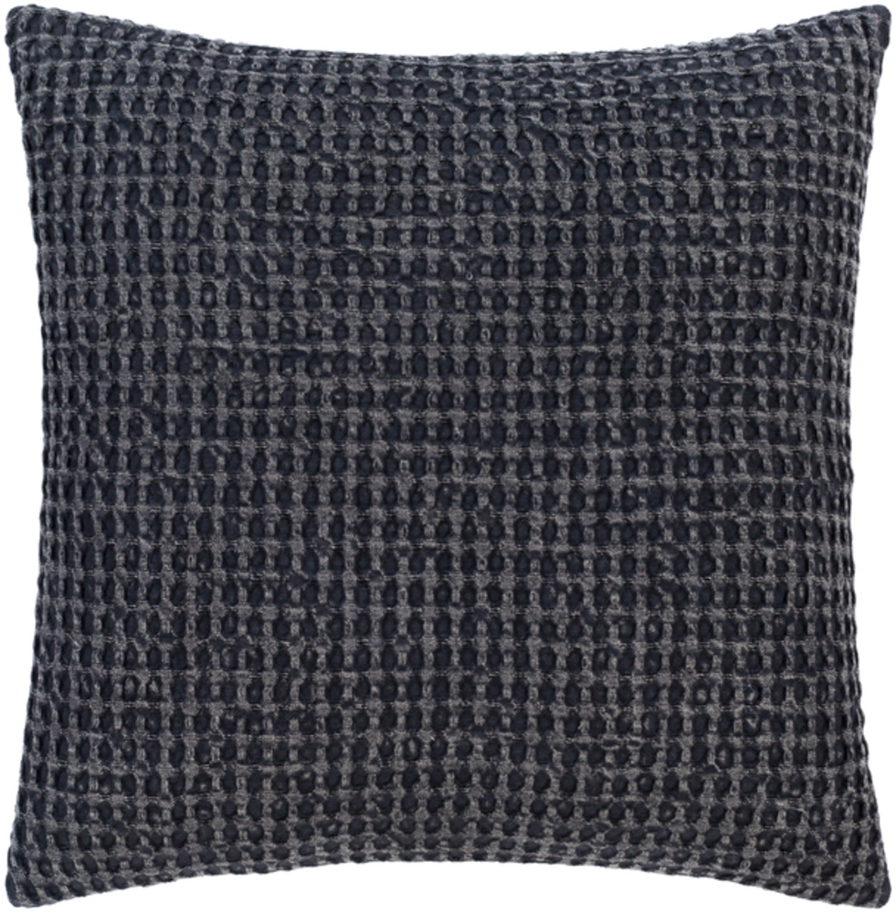22 x 22 in. Waffle Woven Pillow Cover, Black