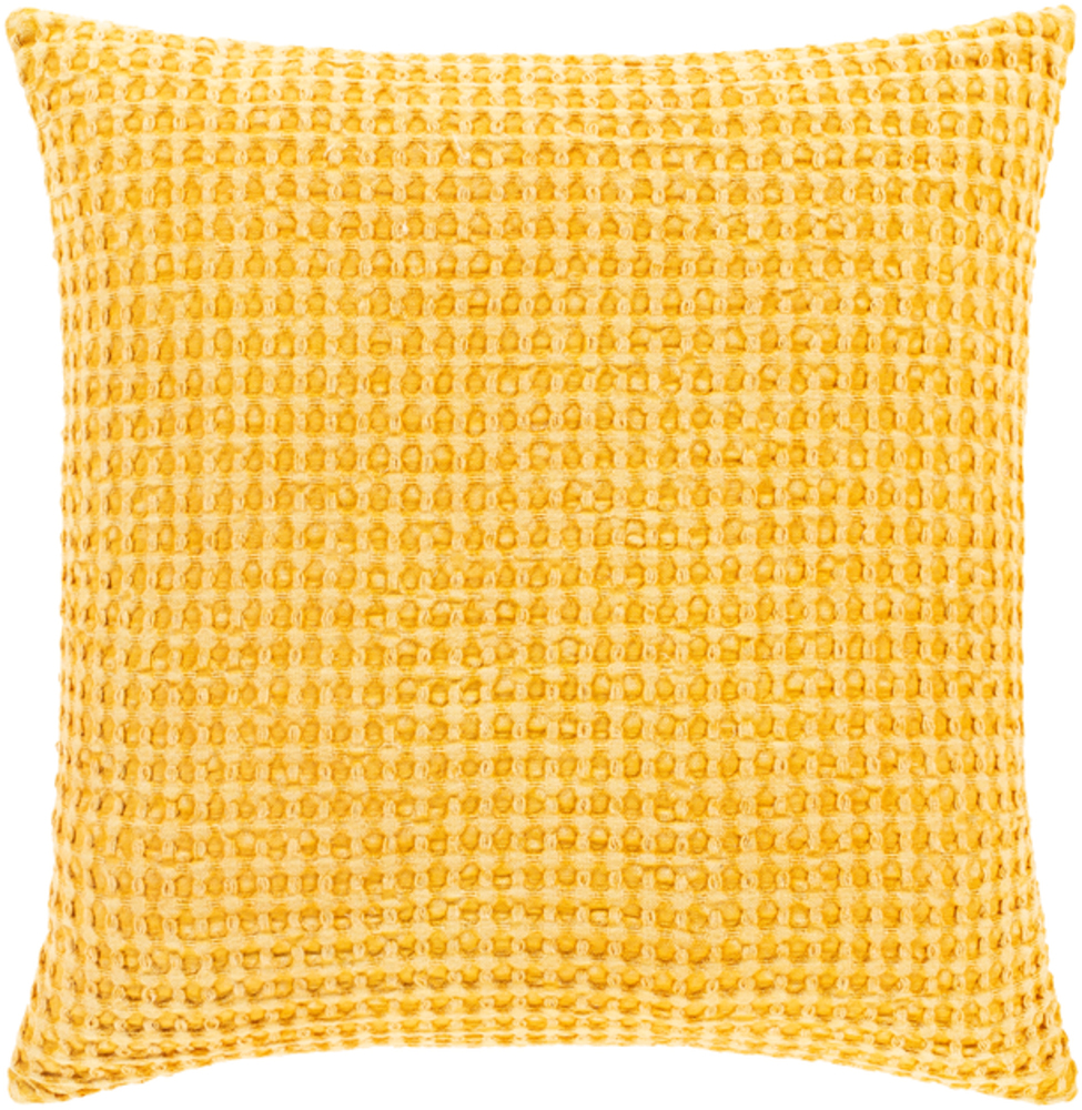 WFL005-2020 20 x 20 in. Waffle Woven Pillow Cover, Saffron
