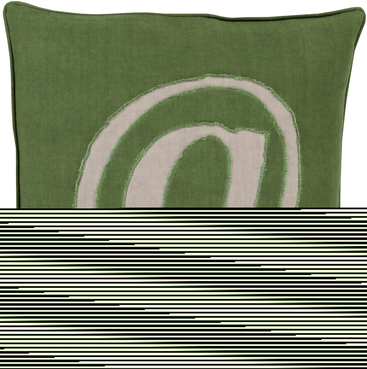 LX005-2222P 22 x 22 in. Linen Text Modern Woven Square Pillow Kit, Medium Green & Light Gray