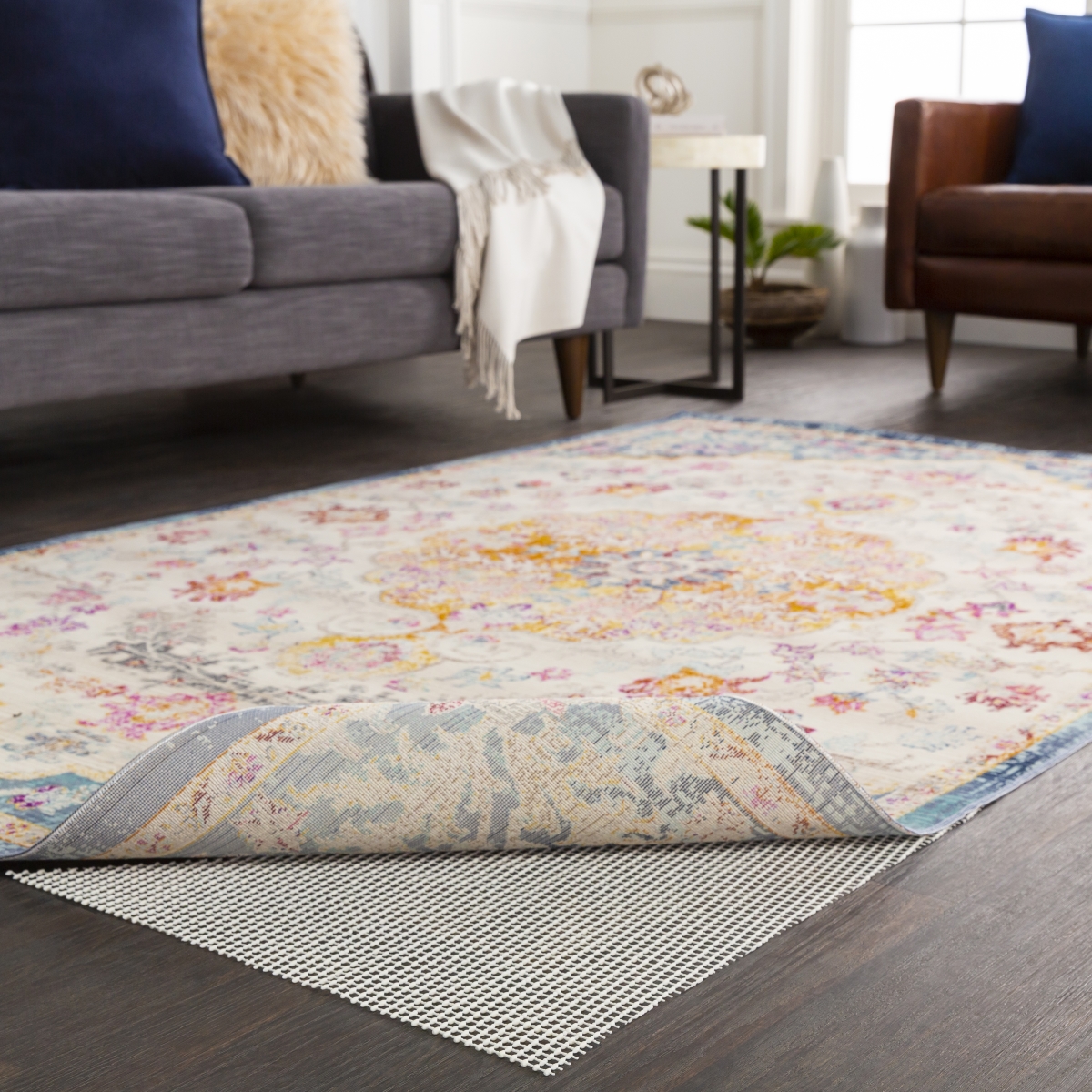LKG-12100 12 x 100 ft. Lock Grip LKG Rectangle Rug Pad, Multi Color