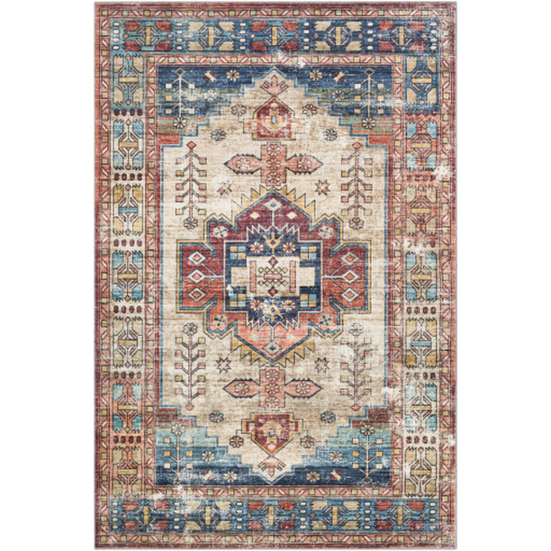 ERN2301-7696 7 ft. 6 in. x 9 ft. 6 in. Erin Machine Woven Rectangle Rug - Multi Color