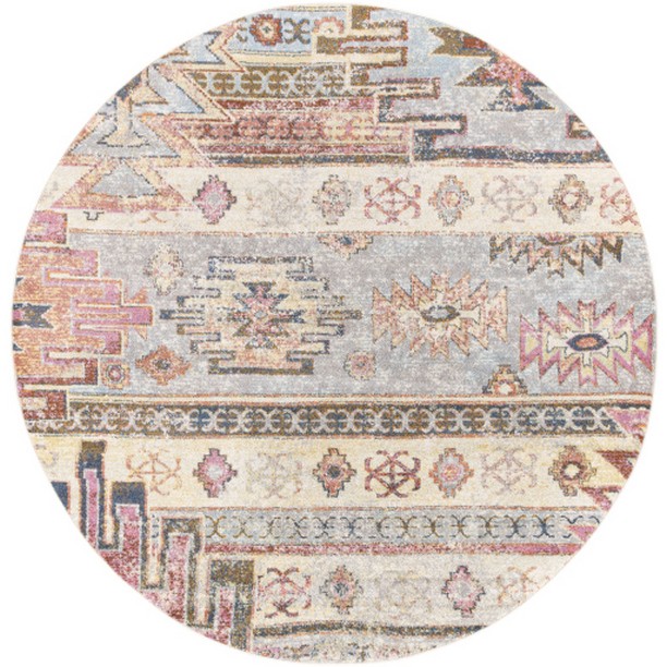 NWM2311-710RD 7 ft. 10 in. New Mexico Machine Woven Round Rug - Multi Color