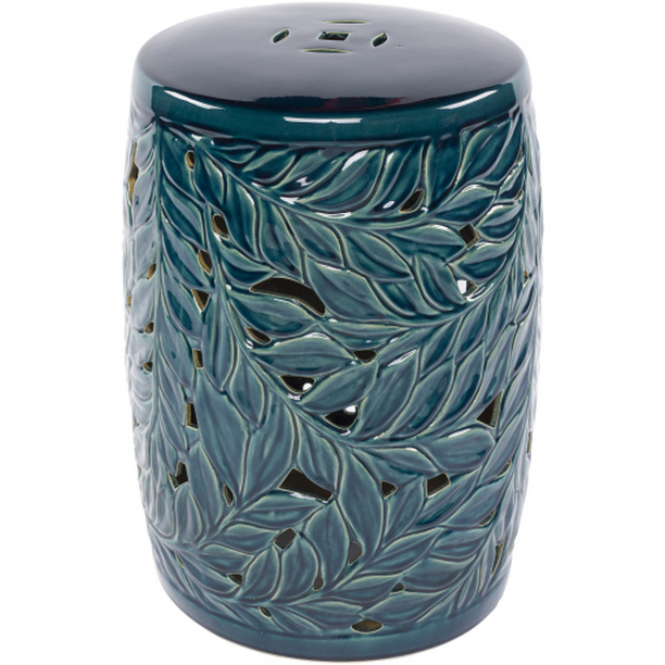 Livabliss by Surya Outdoor Achilles Teal Ceramic Round End Table