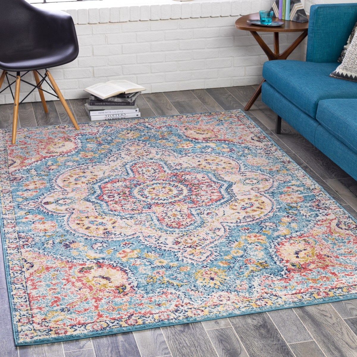 Surya Hand Knotted Casual Area Rug 5 by 8-Feet Multi-Color 
