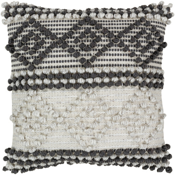ADR002-2020D 20 x 20 in. Anders Hand Woven Pillow Kit - Charcoal, Beige & Khaki