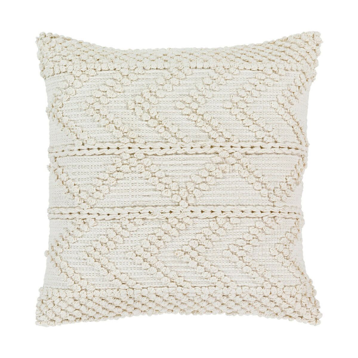 MDO001-1818D 18 x 18 in. Merdo Pillow Kit, Cream, White