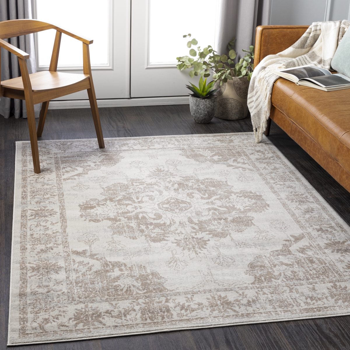 ROM2363-9123 9 x 12 ft. 3 in. Roma ROM-2363 Rectangle Rug, Camel, Cream & Light Gray