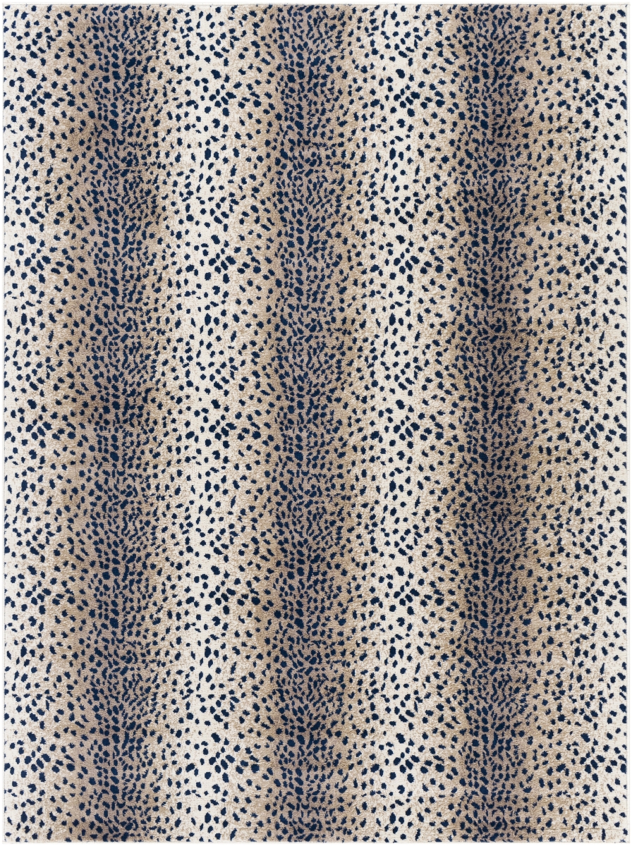 ROM2372-5371 5 ft. 3 in. x 7 ft. 1 in. Roma ROM-2372 Rectangular Area Rug - Navy, Camel & Cream