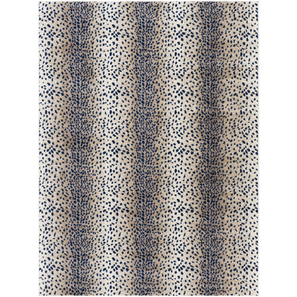ROM2372-9123 9 ft. x 12 ft. 3 in. Roma Machine Woven Rectangle Rug - Navy, Camel & Cream