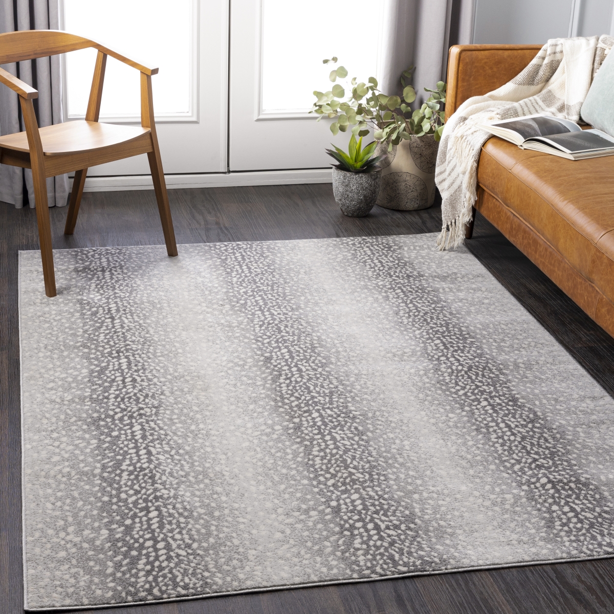 ROM2373-9123 9 ft. x 12 ft. 3 in. Roma Rectangle Area Rug, Grey