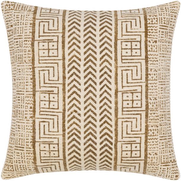 JNY012-1818D 18 x 18 in. Janya Woven Pillow Kit - Camel & Beige -  Livabliss