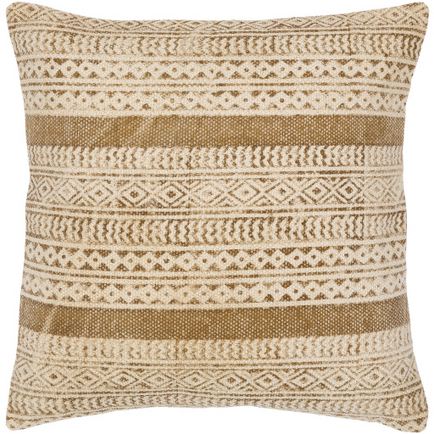 JNY015-1422D 14 x 22 in. Janya Woven Pillow Kit - Camel & Beige -  Livabliss