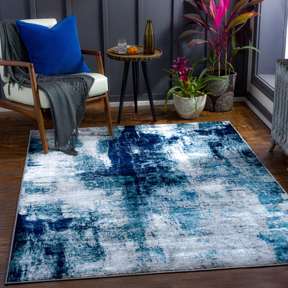 WNL2326-23 2 x 3 ft. Wanderlust Rectangle Area Rug, Blue