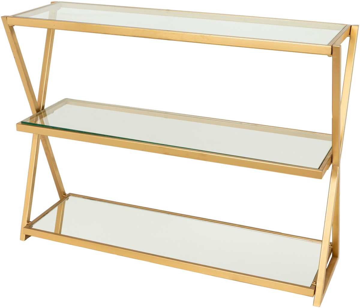 ALI-002 30 x 12 x 40 in. Aliya ALI-002 Console Table - Clear, Gold