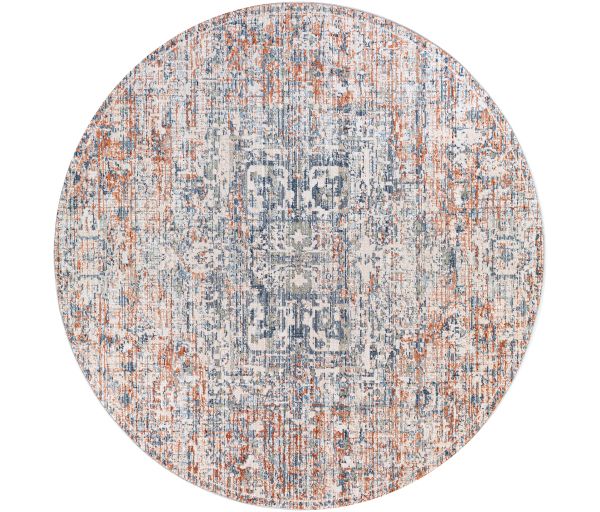 AMO2303-710RD 7 ft. 10 in. Amore Machine Woven Round Rug - Multi Color