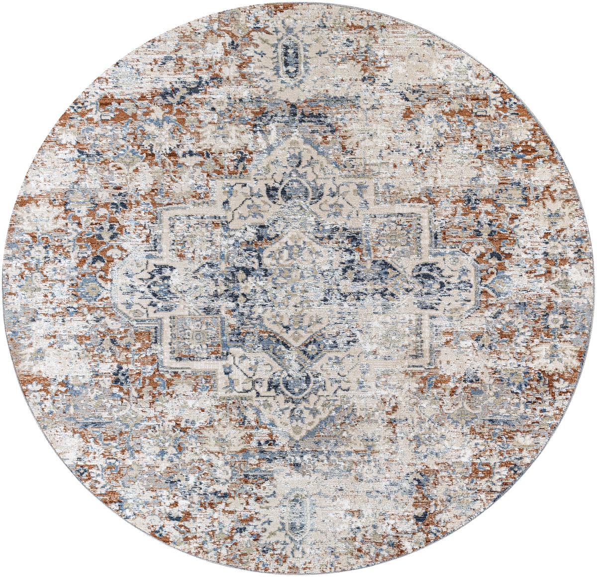AMO2311-710RD 7 ft. 10 in. Amore Machine Woven Round Rug, Multi Color