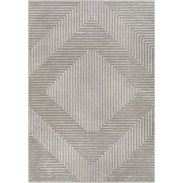 KGS2306-23 2 x 3 ft. Kingston Machine Woven Rectangle Rug - Silver Gray & Medium Gray