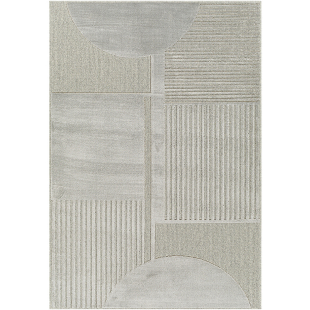 KGS2308-31157 3 ft. 11 in. x 5 ft. 7 in. Kingston Machine Woven Rectangle Rug - Silver Gray & Medium Gray