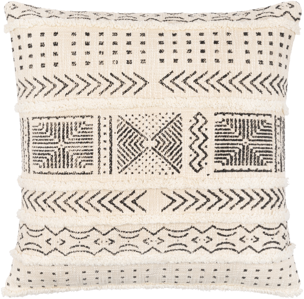 AZB002-1818D 18 x 18 in. Azibo Pillow Kit - Black, Cream & Light Beige