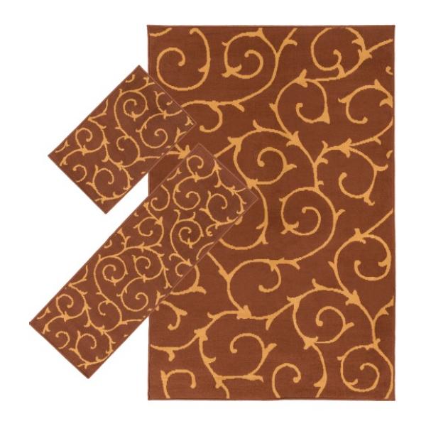AWAPEX2005-3PC Apex 3 Shape Rug, Brown & Camel, 3 Piece