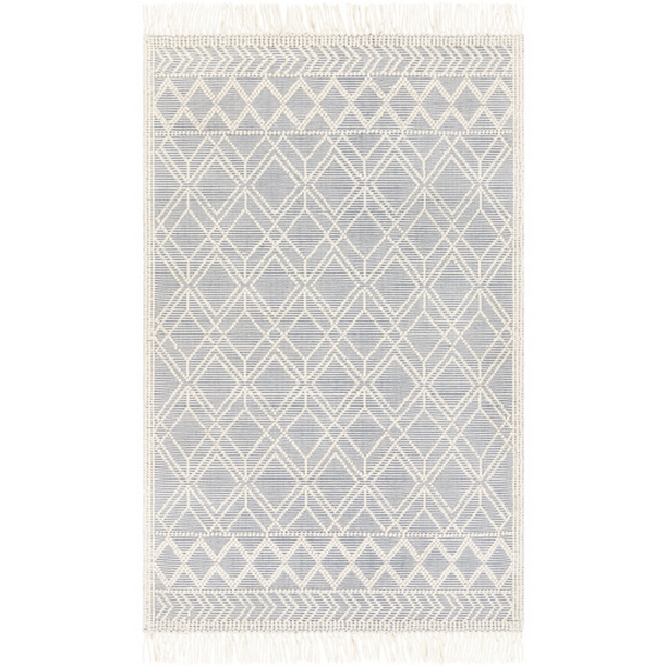 CDC2300-576 5 ft. x 7 ft. 6 in. Casa DeCampo Hand Woven Rectangle Rug - Ivory & Denim