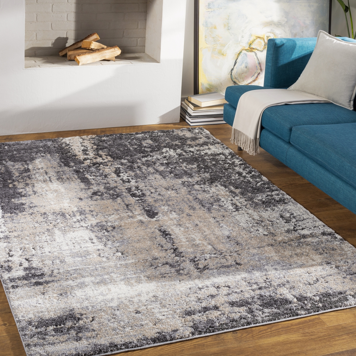 TUS2312-9121 9 ft. x 12 ft. 1 in. Tuscany Machine Woven Rectangle Rug, Cream & Multi Color