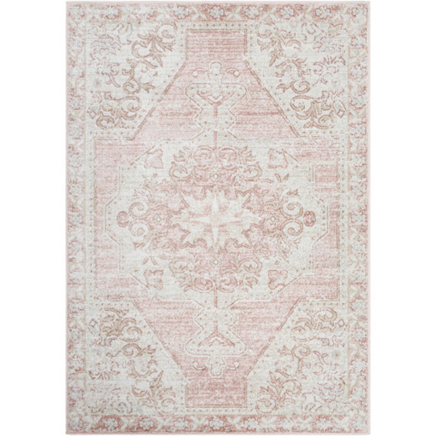 SRZ2317-6692 6 ft. 6 in. x 9 ft. 2 in. St tropez Machine Woven Rectangle Rug - Blush, Rose & Beige
