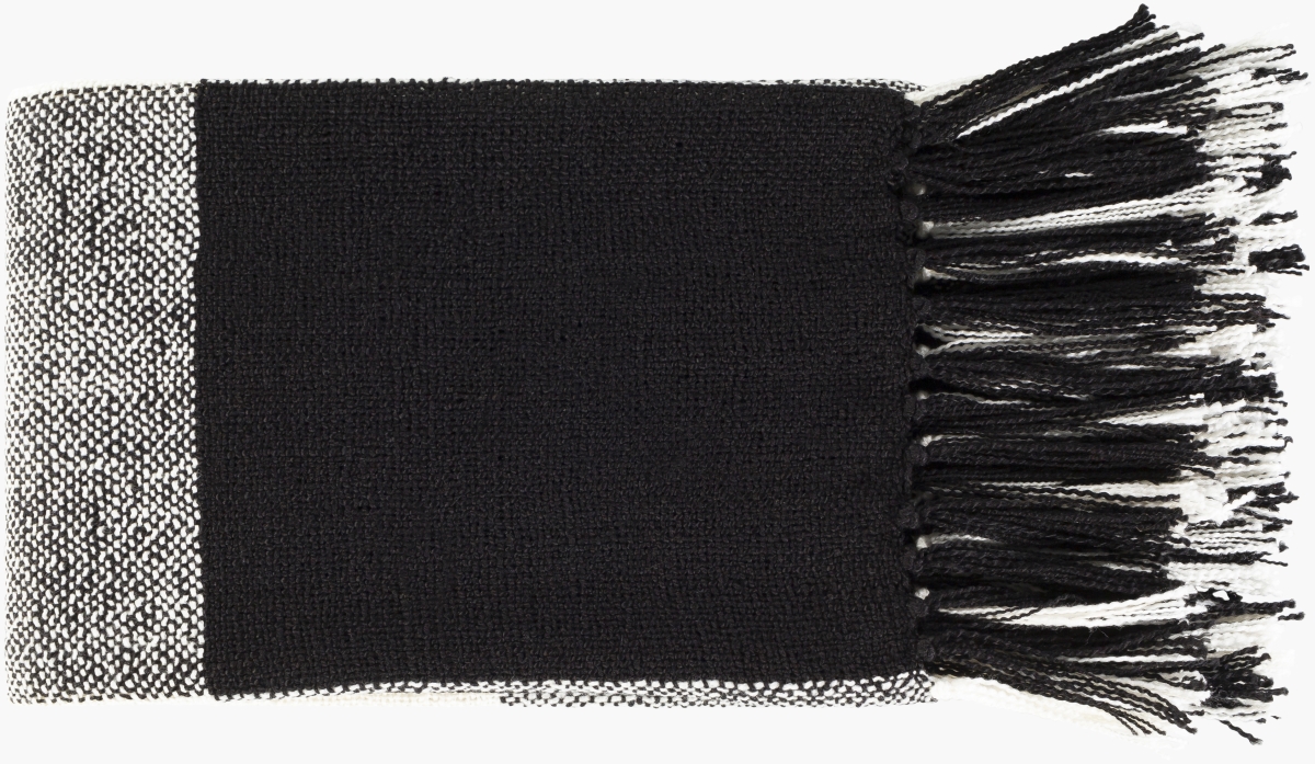 BFN1001-5060 50 x 60 in. Bufflonne Traditional Rectangle Throws, Black & Cream