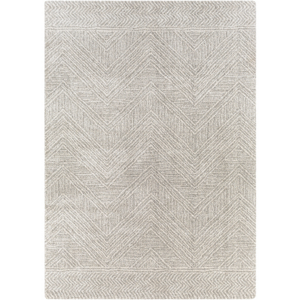 GVC2300-43511 4 ft. 3 in. x 5 ft. 11 in. Gavic Machine Woven Rectangle Rug - Silver Gray, Beige & Charcoal